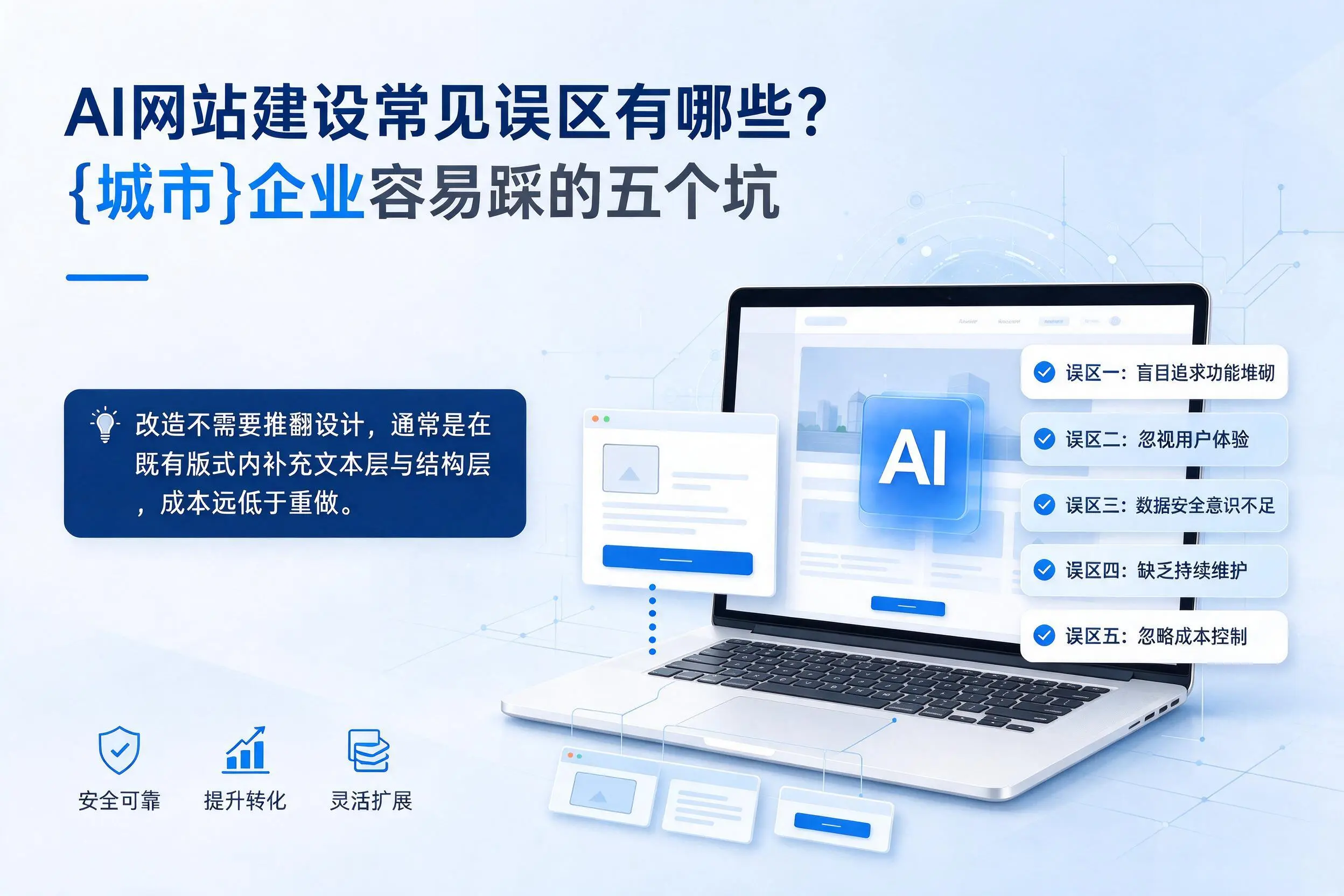 AI网站建设常见误区有哪些？德宏企业容易踩的五个坑